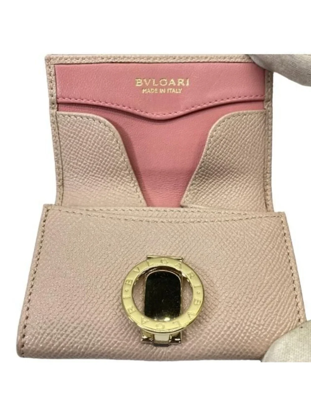 Bvlgari B.zero1 Coin Case Purse Compact Wallet Mini Logo Clip